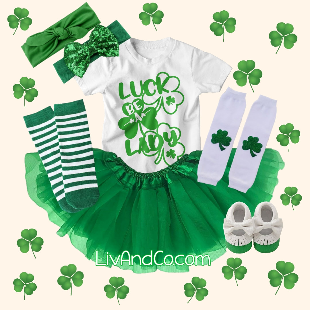 Unique Baby Girls 2 Piece Lucky Girl St Patricks Day Leggings Outfit