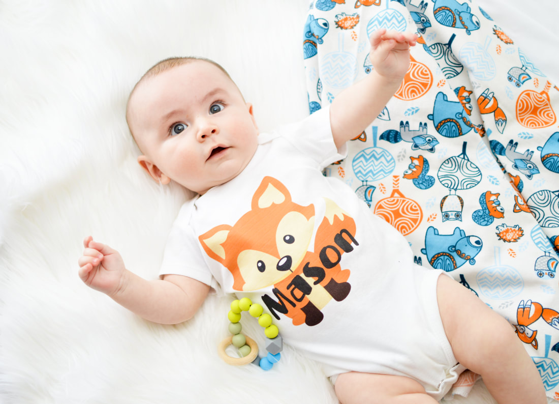 Personalized Fox Onesies & Socks Baby Shower Gift Set Baby Gifts Newborn Infant 