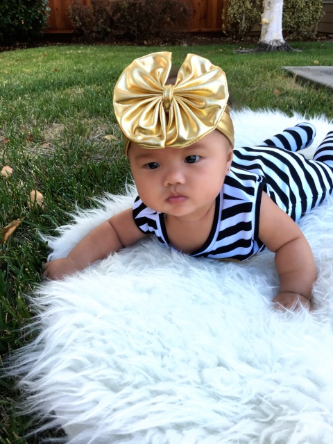Louis Vuitton, Accessories, Louis Vuitton Children Girls Bow Headband  Black And White Custom Made Baby