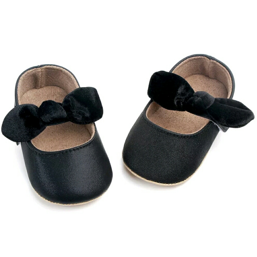 Black Baby Girl Mary Jane Shoes Velvet 
